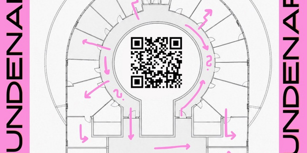 Poster zur Bewerbung der App mit QR-Code